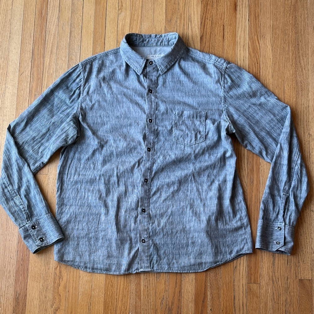 rag & bone Charcoal Striped Button-Down Shirt